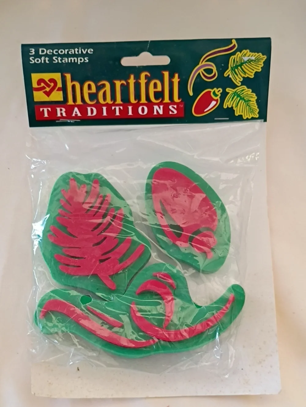 NEW Vintage Heartfelt Traditions Christmas Soft Stamps Set Of 3 Packs 1996